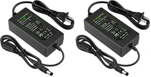 DC 12V 5A Power Supply Adapter, US Plug, 4.6FT Power Cord, AC 100-240V to DC 12V 5A Switching Transformer Jack 5.5mm x 2.5mm for LED Strip, Light, Cameras CCTV (Pack of 2) DC 12V 5A Power Supply Adapter, US Plug, 4.6FT Power Cord, AC 100-240V to DC 12V 5A Switching Transformer Jack 5.5mm x 2.5mm for LED Strip, Light, Cameras CCTV (Pack of 2)