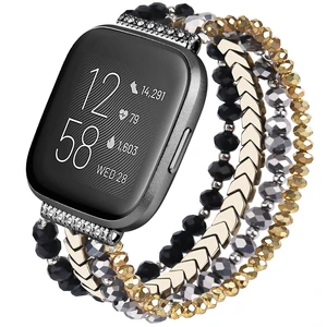 Bracelet Compatible with Fitbit Versa 2 Bands/1/Lite/Special Edition for Women, Handmade Beaded Elastic Replacement Wristband for Fitbit Versa 2/1/Lite/Special Edition Smartwatch Bracelet Compatible with Fitbit Versa 2 Bands/1/Lite/Special Edition for Women, Handmade Beaded Elastic Replacement Wristband for Fitbit Versa 2/1/Lite/Special Edition Smartwatch