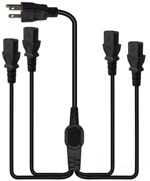 3.2FT/1M Computer Power Splitter Cord NEMA 5-15P to IEC320 4X C13 Monitor Power Cord, Y-Power Cable, C13 Splitter,16AWG/18AWG,10A 125V,Power Supply for 4 Devices at a Time, UL Listed 3.2FT/1M Computer Power Splitter Cord NEMA 5-15P to IEC320 4X C13 Monitor Power Cord, Y-Power Cable, C13 Splitter,16AWG/18AWG,10A 125V,Power Supply for 4 Devices at a Time, UL Listed