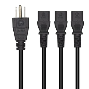 3.2FT/1M Computer Power Splitter Cord NEMA 5-15P to IEC320 3X C13 Monitor Power Cord, Y-Power Cable, C13 Splitter,16AWG/18AWG,10A 125V,Power Supply for 3 Devices at a Time, UL Listed 3.2FT/1M Computer Power Splitter Cord NEMA 5-15P to IEC320 3X C13 Monitor Power Cord, Y-Power Cable, C13 Splitter,16AWG/18AWG,10A 125V,Power Supply for 3 Devices at a Time, UL Listed