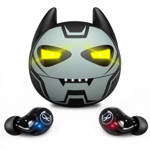 Wireless Earbuds for Small Ears, Touch Control Headset Stereo Sound in-Ear Wireless Headphones, Bluetooth 5.0 Noise Reduction Earphones with Cartoon Blinking Eyes Iron People Charging Case Wireless Earbuds for Small Ears, Touch Control Headset Stereo Sound in-Ear Wireless Headphones, Bluetooth 5.0 Noise Reduction Earphones with Cartoon Blinking Eyes Iron People Charging Case