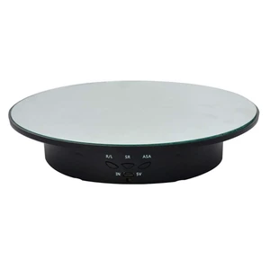 360-Degree Electric Rotating Turntable, Rechargeable Low Noise Adjustable Smooth Rotation Non-Slip Display Stand for Photographic Products (Black, 7.8 inches/Load 17 LB/with Mirror Glass) 360-Degree Electric Rotating Turntable, Rechargeable Low Noise Adjustable Smooth Rotation Non-Slip Display Stand for Photographic Products (Black, 7.8 inches/Load 17 LB/with Mirror Glass)