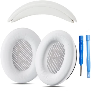 Replacement QC Ear Pad and Headband Pad Kit Cushion. Compatible with Bose QuietComfort (2023) QC45 QC35 QC35 II QC SC QC SE Wireless Noise Cancelling Headphones (White) Replacement QC Ear Pad and Headband Pad Kit Cushion. Compatible with Bose QuietComfort (2023) QC45 QC35 QC35 II QC SC QC SE Wireless Noise Cancelling Headphones (White)