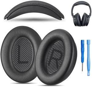 Replacement QC Ear Pad and Headband Pad Kit Cushion. Compatible with Bose QuietComfort (2023) QC45 QCSE QC35 II Wireless Noise Cancelling Headphones (Black) Easy DIY Fit Replacement QC Ear Pad and Headband Pad Kit Cushion. Compatible with Bose QuietComfort (2023) QC45 QCSE QC35 II Wireless Noise Cancelling Headphones (Black) Easy DIY Fit