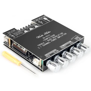 ZK-ST21 TPA3221 Bluetooth Power Amplifier Board with Subwoofer 2.1 Channel 100W×2+200W, 12V-30V Audio Power Amplifier Module with Treble and Bass Control ZK-ST21 TPA3221 Bluetooth Power Amplifier Board with Subwoofer 2.1 Channel 100W×2+200W, 12V-30V Audio Power Amplifier Module with Treble and Bass Control