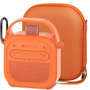 Protective Case for Bose SoundLink Micro 2nd Gen Bluetooth Speaker, Orange Hard Carrying Case and Silicone Cover for Micro 2 Portable Speaker Accessories, Shockproof Handle Case Set Protective Case for Bose SoundLink Micro 2nd Gen Bluetooth Speaker, Orange Hard Carrying Case and Silicone Cover for Micro 2 Portable Speaker Accessories, Shockproof Handle Case Set