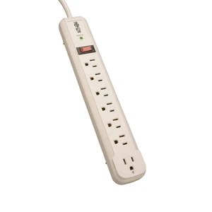 Eaton TLP74R White Surge Protector Power Strip 7 Outlets Right-Angle Outlet, LED On/Off Switch, 4ft Extension Cord Power Cable, Manufacturer's & $25,000 Insurance Eaton TLP74R White Surge Protector Power Strip 7 Outlets Right-Angle Outlet, LED On/Off Switch, 4ft Extension Cord Power Cable, Manufacturer's & $25,000 Insurance