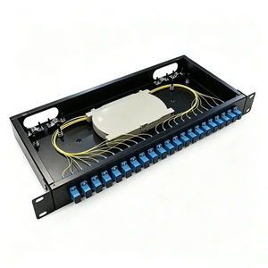 24 Port SC Rack Mount Enclosure Box + Splice Trays Fiber Cables Spool SingleMode SC-UPC Kit (Include 1M 24Strand Pigtail+24 Core LGX Loaded Patch Panel - Fits 19" Racks Cabinet 24 Port SC Rack Mount Enclosure Box + Splice Trays Fiber Cables Spool SingleMode SC-UPC Kit (Include 1M 24Strand Pigtail+24 Core LGX Loaded Patch Panel - Fits 19" Racks Cabinet