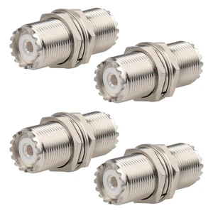 4 Pack UHF PL259 Connector Adapter UHF SO239 Female to Female Bulkhead Coax Connector 50 Ohm SO-239 PL-259 RF Coaxial Cable Adapter 4 Pack UHF PL259 Connector Adapter UHF SO239 Female to Female Bulkhead Coax Connector 50 Ohm SO-239 PL-259 RF Coaxial Cable Adapter