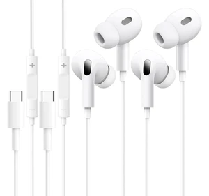 USB C Wired Earphones for iPhone 17 16 15, Apple MFi Certified 2 Pack Type C Wired Headphones for iPhone 17 16 15 Pro Max, iPad Pro,Samsung Galaxy S25 S24 Ultra,Pixel 9, Noise Cancelling Earbuds USB C Wired Earphones for iPhone 17 16 15, Apple MFi Certified 2 Pack Type C Wired Headphones for iPhone 17 16 15 Pro Max, iPad Pro,Samsung Galaxy S25 S24 Ultra,Pixel 9, Noise Cancelling Earbuds