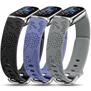 3 Packs Compatible with Fitbit Luxe Bands for Women Soft Silicone Floral Engraved Sport Strap Dandelion Wristband Replacement for Fitbit Luxe Watch Bands/Luxe Special Edition Fitness Tracker 3 Packs Compatible with Fitbit Luxe Bands for Women Soft Silicone Floral Engraved Sport Strap Dandelion Wristband Replacement for Fitbit Luxe Watch Bands/Luxe Special Edition Fitness Tracker