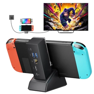 Switch Dock 7-in-1, Portable TV Dock with 4K@120Hz HDMI, Gigabit Ethernet, USB A and USB C 3.1, 100W PD Charging, Travel Docking Station Compatible with Switch - HB0704 Switch Dock 7-in-1, Portable TV Dock with 4K@120Hz HDMI, Gigabit Ethernet, USB A and USB C 3.1, 100W PD Charging, Travel Docking Station Compatible with Switch - HB0704