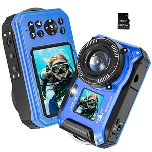 4K Underwater Camera 64MP 33FT Waterproof Camera with 32GB Card Dual-Screen, 16X Zoom, Autofocus, Floatable, 1500mAh Battery, Fill Light, Ideal for Snorkeling, Swimming, Travel 4K Underwater Camera 64MP 33FT Waterproof Camera with 32GB Card Dual-Screen, 16X Zoom, Autofocus, Floatable, 1500mAh Battery, Fill Light, Ideal for Snorkeling, Swimming, Travel