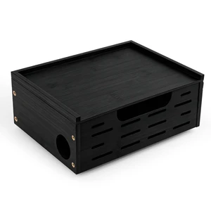 Wooden Cable Management Box - A Stylish Cable Storage Box, Suitable for Power sockets, USB Hiding, TV Cables, Desktop and Floor Cables - a Large Cable Storage Box for Management Wooden Cable Management Box - A Stylish Cable Storage Box, Suitable for Power sockets, USB Hiding, TV Cables, Desktop and Floor Cables - a Large Cable Storage Box for Management
