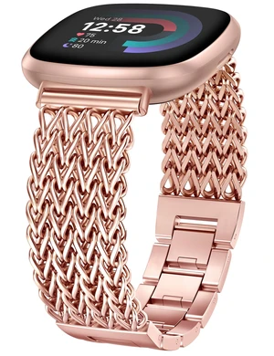 Metal Bands Compatible with Fitbit Sense 2/Versa 4/Versa 3/Sense Bands Women, Dressy Stainless Steel Multi-chain Designer Luxury Link Bracelet Wristband Replacement Strap Metal Bands Compatible with Fitbit Sense 2/Versa 4/Versa 3/Sense Bands Women, Dressy Stainless Steel Multi-chain Designer Luxury Link Bracelet Wristband Replacement Strap