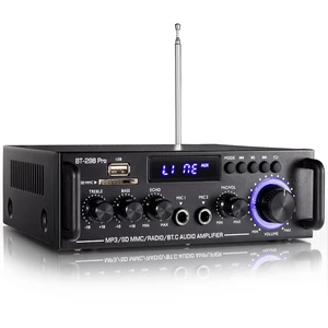 BT-298 Pro Home Audio Amplifier, Bluetooth 5.0 800W Stereo Receiver RMS 50Wx2 HiFi Stereo Sound Audio System Wireless Power Amplifier With USB/RCA/FM/MIC in Echo, Bass & Treble Adjustment BT-298 Pro Home Audio Amplifier, Bluetooth 5.0 800W Stereo Receiver RMS 50Wx2 HiFi Stereo Sound Audio System Wireless Power Amplifier With USB/RCA/FM/MIC in Echo, Bass & Treble Adjustment