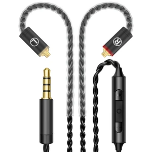 HiFi MMCX Cable with Mic, 3.5mm Plug IEM Replacement Cord, Black Silver-Plated Wire for In-Ear Monitors, Tangle-Free, Clear Sound & Calls for Vibes 201/202 & Shure SE215/315/425/535/846 HiFi MMCX Cable with Mic, 3.5mm Plug IEM Replacement Cord, Black Silver-Plated Wire for In-Ear Monitors, Tangle-Free, Clear Sound & Calls for Vibes 201/202 & Shure SE215/315/425/535/846