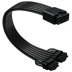 12VHPWR Cable Extension, 16 Pin Female to Dual 8 Pin(6+2) Male PCIe Conversion GPU Power Cable for Power Supply with 12+4pin 12VHPWR Port 11.8in (30cm) Black 12VHPWR Cable Extension, 16 Pin Female to Dual 8 Pin(6+2) Male PCIe Conversion GPU Power Cable for Power Supply with 12+4pin 12VHPWR Port 11.8in (30cm) Black