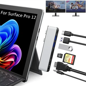 Surface Pro 12 Docking Station, Surface Pro 12 Accessories with 4K HDMI, Thunerbolt 4 Hub (4K@60Hz Display+ 40Gbps Data+ 100W Charging), 2 USB3.0, SD/TF, 3.5mm Audio for Surface Pro 12 inch 2025 Surface Pro 12 Docking Station, Surface Pro 12 Accessories with 4K HDMI, Thunerbolt 4 Hub (4K@60Hz Display+ 40Gbps Data+ 100W Charging), 2 USB3.0, SD/TF, 3.5mm Audio for Surface Pro 12 inch 2025