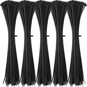 500 Pack Long Zip Ties Heavy Duty, Large Cable Ties, Black, 24 Inch Self-locking Tensile Strength Cable Ties Large Wire Ties for Cable Organizing, Garden, Home Organizing, Indoor Outdoor 500 Pack Long Zip Ties Heavy Duty, Large Cable Ties, Black, 24 Inch Self-locking Tensile Strength Cable Ties Large Wire Ties for Cable Organizing, Garden, Home Organizing, Indoor Outdoor