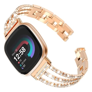 Compatible with Fitbit Versa 4/Fitbit Versa 3 Bands for Women Chain with Crystal Diamond Bling Metal Link Bracelet Strap Steel Versa 4/Fitbit Versa 3/Fitbit Sense/Fitbit Sense 2 Band Compatible with Fitbit Versa 4/Fitbit Versa 3 Bands for Women Chain with Crystal Diamond Bling Metal Link Bracelet Strap Steel Versa 4/Fitbit Versa 3/Fitbit Sense/Fitbit Sense 2 Band
