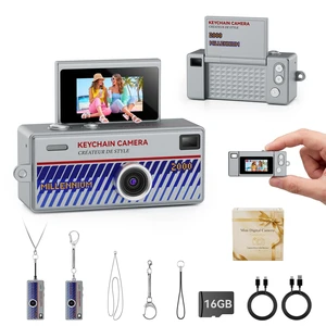 Mini Keychain Digital Camera 1080P HD Video Flip Screen, Y2K Aesthetic Small Camera with 25 Retro Filters 16GB Card & Lanyard, Lightweight Pocket Cam Gift Box Birthday for Teens Girls Mini Keychain Digital Camera 1080P HD Video Flip Screen, Y2K Aesthetic Small Camera with 25 Retro Filters 16GB Card & Lanyard, Lightweight Pocket Cam Gift Box Birthday for Teens Girls