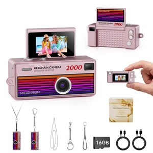 Mini Keychain Digital Camera 1080P HD Video Flip Screen, Y2K Aesthetic Small Camera with 25 Retro Filters 16GB Card & Lanyard, Lightweight Pocket Cam Gift Box Birthday for Teens Girls Mini Keychain Digital Camera 1080P HD Video Flip Screen, Y2K Aesthetic Small Camera with 25 Retro Filters 16GB Card & Lanyard, Lightweight Pocket Cam Gift Box Birthday for Teens Girls
