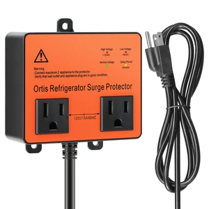 Refrigerator Surge Protector, Double Outlet Voltage Protector for Home Appliances with Time Delay, 5ft Power Cord, Protects Against Brownout, Spike, Instant Surge All Voltage Abnormalities Refrigerator Surge Protector, Double Outlet Voltage Protector for Home Appliances with Time Delay, 5ft Power Cord, Protects Against Brownout, Spike, Instant Surge All Voltage Abnormalities