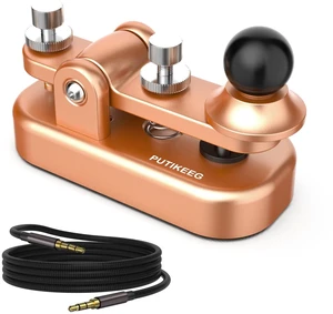 Mini Morse Radio Key CW HAM Send Telegram Double Paddle Morse Code Key with Aluminum Alloy Body Base Gold(S) Mini Morse Radio Key CW HAM Send Telegram Double Paddle Morse Code Key with Aluminum Alloy Body Base Gold(S)