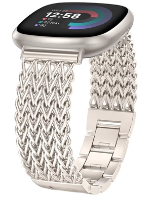 Metal Bands Compatible with Fitbit Sense 2/Versa 4/Versa 3/Sense Bands Women, Dressy Stainless Steel Multi-chain Designer Luxury Link Bracelet Wristband Replacement Strap Metal Bands Compatible with Fitbit Sense 2/Versa 4/Versa 3/Sense Bands Women, Dressy Stainless Steel Multi-chain Designer Luxury Link Bracelet Wristband Replacement Strap