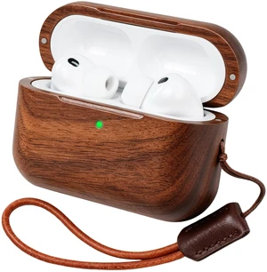 Wooden AirPods Pro 3 Case, North American Walnut, Unique Natural Wood Grain Natural walnut,magnetic closure,scratch bump Protection,precise charging access,wireless and wired charging, leather lanyard Wooden AirPods Pro 3 Case, North American Walnut, Unique Natural Wood Grain Natural walnut,magnetic closure,scratch bump Protection,precise charging access,wireless and wired charging, leather lanyard