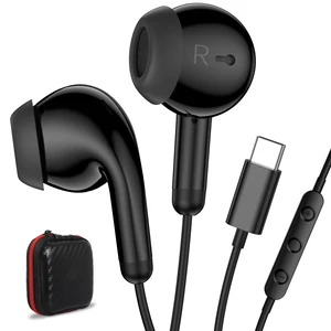 USB C Earbuds Headphone for iPad 10th Gen for iPhone Duo 18 Pro 17 15 Black USB-C Wired Earphones with Mic Volume Control Noise Isolating HiFi Stereo Type C Headset for Google Pixel 11 Pro/Galaxy S26 USB C Earbuds Headphone for iPad 10th Gen for iPhone Duo 18 Pro 17 15 Black USB-C Wired Earphones with Mic Volume Control Noise Isolating HiFi Stereo Type C Headset for Google Pixel 11 Pro/Galaxy S26