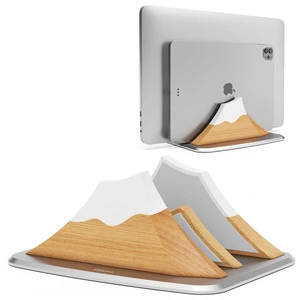 Vertical Dual Laptop Stand - Snow Peak-Shaped Wooden Adjustable Laptop Holder,2 Slots Desktop Dock Compatible with All MacBook, Surface,Chromebook,Dell & More(Beechwood) Vertical Dual Laptop Stand - Snow Peak-Shaped Wooden Adjustable Laptop Holder,2 Slots Desktop Dock Compatible with All MacBook, Surface,Chromebook,Dell & More(Beechwood)