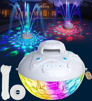 3 in 1 Bluetooth Pool Speaker with Pool Fountain Light, White Floating Pool Speaker for Pool, IP68 Waterproof Hot Tub Speakers, Loud Sound, BT5.4,24H Playtime Pool Water Fountain 3 in 1 Bluetooth Pool Speaker with Pool Fountain Light, White Floating Pool Speaker for Pool, IP68 Waterproof Hot Tub Speakers, Loud Sound, BT5.4,24H Playtime Pool Water Fountain