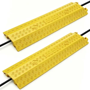2 Pack 40" Yellow Cable Protector Ramp, Heavy Duty Cord Cover 11000 lbs High Visibility Floor Cable Cover with 4" Wide Channel for Driveway, Sidewalk, Garage, Warehouse & Events 2 Pack 40" Yellow Cable Protector Ramp, Heavy Duty Cord Cover 11000 lbs High Visibility Floor Cable Cover with 4" Wide Channel for Driveway, Sidewalk, Garage, Warehouse & Events