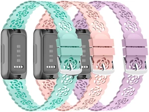 3-Pack Slim Silicone Bands Compatible with Fitbit Inspire 3/Inspire 2/Inspire HR/Inspire, Lace Silicone Thin Narrow Rose Hollowed-out Sports Replacement Wristband Strap 3-Pack Slim Silicone Bands Compatible with Fitbit Inspire 3/Inspire 2/Inspire HR/Inspire, Lace Silicone Thin Narrow Rose Hollowed-out Sports Replacement Wristband Strap