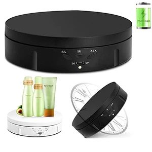 360 Degree Electric Rotating Turntable,Battery/USB Power Supply for Photography Product Shows (Black 5.74 inches /22LB Load) 360 Degree Electric Rotating Turntable,Battery/USB Power Supply for Photography Product Shows (Black 5.74 inches /22LB Load)