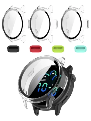 Case with Screen Protector for Garmin Vivoactive 6, 9H Glass 3 Clear Cases + 4 Dust Plugs + ABS Box. Built-in Glass. 9H Hardness, Anti-Scratch, Anti-Bubble, HD Clarity, Anti-Fingerprint Case with Screen Protector for Garmin Vivoactive 6, 9H Glass 3 Clear Cases + 4 Dust Plugs + ABS Box. Built-in Glass. 9H Hardness, Anti-Scratch, Anti-Bubble, HD Clarity, Anti-Fingerprint