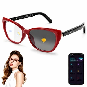 AI Smart Glasses for Women Men, Bluetooth Glasses, Butterfly Frame Red AI Assistant with Free App, Photo Translation, Open-Ear Audio, LightweightPhotochromic Lenses for Shopping Travel Daily Wear AI Smart Glasses for Women Men, Bluetooth Glasses, Butterfly Frame Red AI Assistant with Free App, Photo Translation, Open-Ear Audio, LightweightPhotochromic Lenses for Shopping Travel Daily Wear