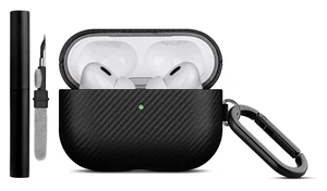 Case for AirPods Pro 2 - Carbon Fiber Style PU Leather - Black Handmade Protective Hard Shell Cover - Vegan Leather & PC Dual Layer Protection - AirPods Pro 2nd Generation Case with Clip Case for AirPods Pro 2 - Carbon Fiber Style PU Leather - Black Handmade Protective Hard Shell Cover - Vegan Leather & PC Dual Layer Protection - AirPods Pro 2nd Generation Case with Clip