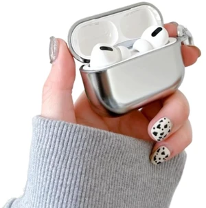 Earphone Case for AirPods 4, Cool Plated Silver Case Soft TPU Silicone Case, Solid Color Silver AirPods 4 Cover Protective Case Skin Shockproof Protector for Earbuds +Carabiner-Matte Surface Earphone Case for AirPods 4, Cool Plated Silver Case Soft TPU Silicone Case, Solid Color Silver AirPods 4 Cover Protective Case Skin Shockproof Protector for Earbuds +Carabiner-Matte Surface