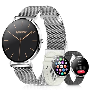 Ultra-thin Stainless Steel Smartwatch for Women Men, 1.32'' Amoled Full-touch Bluetooth Smart Watch, 24/7 Heart Rate & Sleep Monitor Digital Watch,IP68 Waterproof Fitness Tracker &100+ Sports (Silver) Ultra-thin Stainless Steel Smartwatch for Women Men, 1.32'' Amoled Full-touch Bluetooth Smart Watch, 24/7 Heart Rate & Sleep Monitor Digital Watch,IP68 Waterproof Fitness Tracker &100+ Sports (Silver)