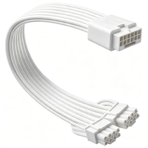 12VHPWR Cable Extension, 16 Pin Female to Dual 8 Pin(6+2) Male PCIe Conversion GPU Power Cable for Power Supply with 12+4pin 12VHPWR Port 11.8in(30cm) White 12VHPWR Cable Extension, 16 Pin Female to Dual 8 Pin(6+2) Male PCIe Conversion GPU Power Cable for Power Supply with 12+4pin 12VHPWR Port 11.8in(30cm) White