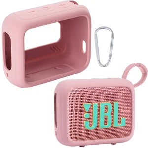 for JBL Go 4 Waterproof Bluetooth Speaker Silicone Cover, Pink Snug Fit, Portable Carabiner Clip, Shock Absorption, Drop Protection, Travel Lightweight Design, Protective Skin Case for JBL Go 4 Waterproof Bluetooth Speaker Silicone Cover, Pink Snug Fit, Portable Carabiner Clip, Shock Absorption, Drop Protection, Travel Lightweight Design, Protective Skin Case
