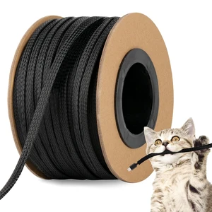 100ft 1/4 Inches Braided Wire Loom Automotive PET Cable Loom Expandable Braided Cable Sleeving Mesh Wire Loom for TV, Computer, Home Theater, Black 100ft 1/4 Inches Braided Wire Loom Automotive PET Cable Loom Expandable Braided Cable Sleeving Mesh Wire Loom for TV, Computer, Home Theater, Black