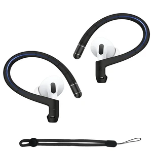 Titanium Alloy Ear Hooks for Airpods 5/4/3/2/1,AirPods Pro 3/Pro 2/Pro 1 Added Anti-Lost Lanyard,Accessories That Fit SecurelyAnti Slip Sports Clip Hooks,Silicone Material, Soft Comfortable (Black) Titanium Alloy Ear Hooks for Airpods 5/4/3/2/1,AirPods Pro 3/Pro 2/Pro 1 Added Anti-Lost Lanyard,Accessories That Fit SecurelyAnti Slip Sports Clip Hooks,Silicone Material, Soft Comfortable (Black)