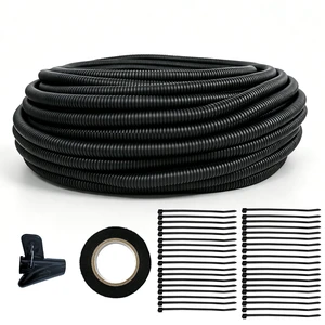 Split Wire Loom Tubing, 120ft 3/8inch Heat Resistance Wire Protector Cable Sleeve Protector, Flame Retardant, Wire Protector for Pets, Cable Management Sleeve for Automotive Engine, Home Office Split Wire Loom Tubing, 120ft 3/8inch Heat Resistance Wire Protector Cable Sleeve Protector, Flame Retardant, Wire Protector for Pets, Cable Management Sleeve for Automotive Engine, Home Office