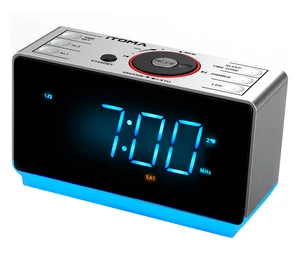 Alarm Clock Radio with Bluetooth Speaker, FM Radio and Dual Alarm Large LED Display, USB Charging Port, Adjustable Brightness, Snooze, Two-Level Night Light, Sleep Timer, Auto Time Setting Alarm Clock Radio with Bluetooth Speaker, FM Radio and Dual Alarm Large LED Display, USB Charging Port, Adjustable Brightness, Snooze, Two-Level Night Light, Sleep Timer, Auto Time Setting