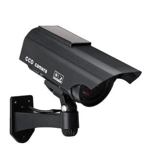 Dummy Solar Security Camera, Bullet Fake Surveillance System with Realistic Red Flashing Lights and Warning Sticker Indoor Outdoor (1, Black) Dummy Solar Security Camera, Bullet Fake Surveillance System with Realistic Red Flashing Lights and Warning Sticker Indoor Outdoor (1, Black)