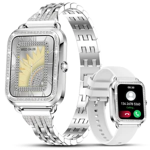 Smart Watches for Women with Diamonds (Answer/Make Call), 1.57'' Bluetooth Smartwatch for Android iOS Phones, Waterproof Fitness Tracker with Heart Rate/SpO2/Sleep/BP/AI Voice (Silver) Smart Watches for Women with Diamonds (Answer/Make Call), 1.57'' Bluetooth Smartwatch for Android iOS Phones, Waterproof Fitness Tracker with Heart Rate/SpO2/Sleep/BP/AI Voice (Silver)
